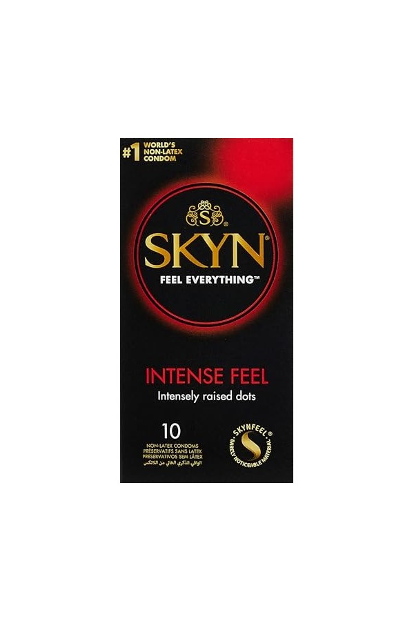 SKYN Intense Feel : Lot de 50 Préservatifs Intensément Perlés sans latex Skynfeel pour Homme | Préservatifs Fins, Forme Droit