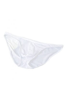 JEShifangjiusu Culotte Basse De Couleur Unie pour Hommes String éRotique en Soie GlacéE sous-VêTements Respirants Sexy Rouge