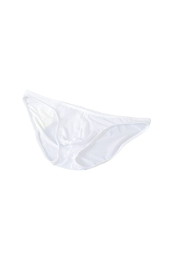 JEShifangjiusu Culotte Basse De Couleur Unie pour Hommes String éRotique en Soie GlacéE sous-VêTements Respirants Sexy Rouge