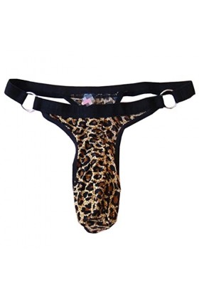 Générique Boxer Homme String Dentelle pour Homme Imprimé léopard Sexy Stretch Pantalon Culotte sous-Vêtements Érotiques pour 