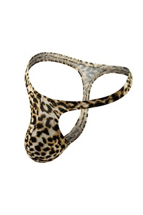 BIISDOST Culottes pour Hommes Culottes Respirantes Sexy pour Hommes Culotte Taille Basse à imprimé léopard sous-vêtements Amu