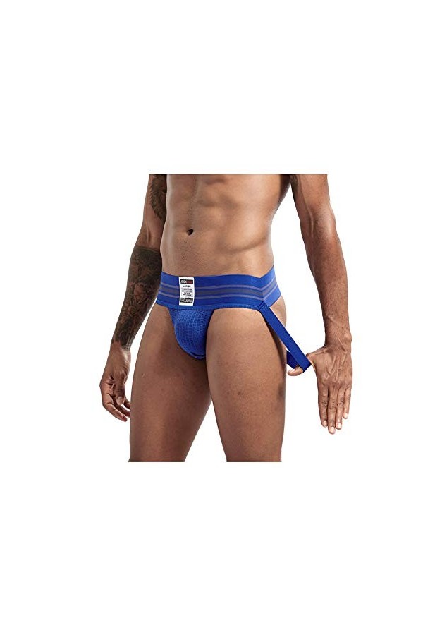 JOCKMAIL Sexy Homme Jock Sangle de Jock Sangle Souporter Strings et G Strings Large Ceinture Sexy sous-vêtements Slip 7 Coule