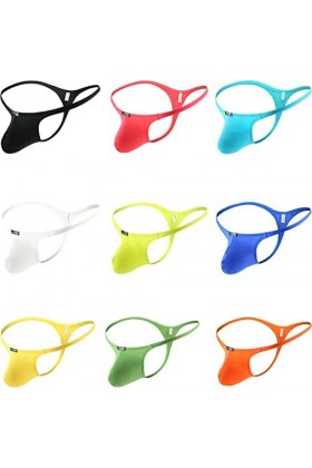 iKingsky String sous-vêtements Homme Taille Basse Tanga en Poche pour Homme avec Dos en Y XXL, Pack de 9 