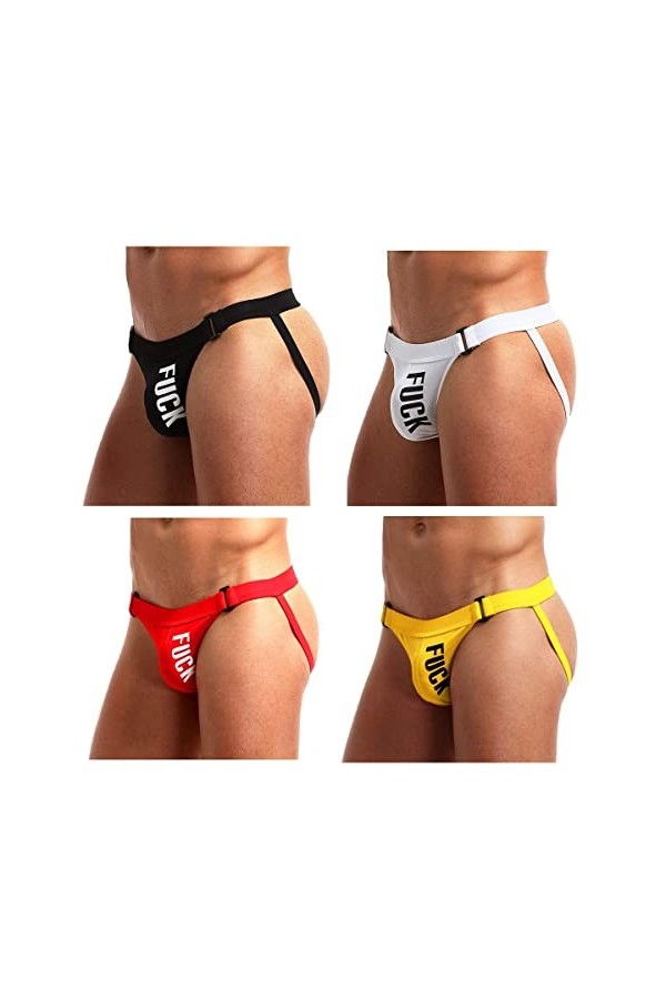Alienjoy Jockstrap String String pour homme Sexy Sous-vêtements Homme Slips Thong Coton Low Rive G-Strings Sport Jock Strap S