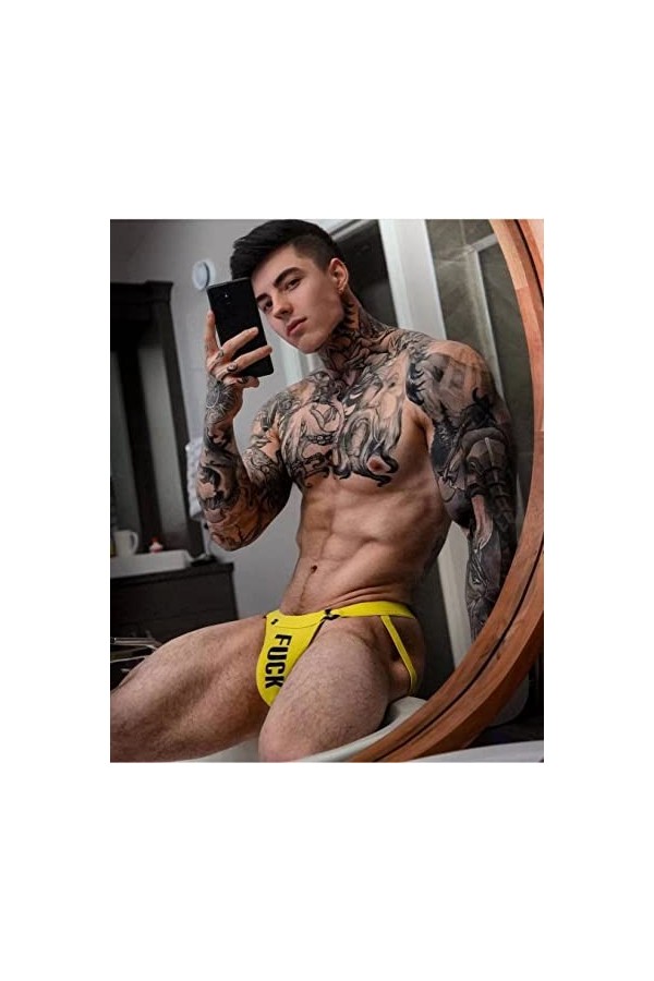 Alienjoy Jockstrap String String pour homme Sexy Sous-vêtements Homme Slips Thong Coton Low Rive G-Strings Sport Jock Strap S