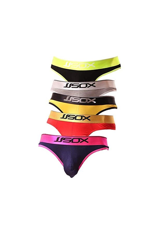 CSMARTE String sexy pour homme avec dos en T,L,Mélange de 5.