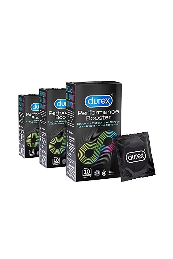 Durex- Lot de 3 boîtes de Préservatifs Performance Booster 30 Préservatifs Performance Booster 