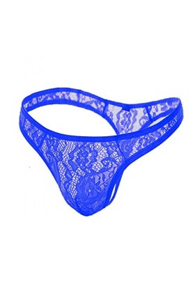 Mankini sexy en dentelle pour homme - String amusant - Boxer triangle - Taille basse - Extensible - Culotte bikini, 1 pièce B