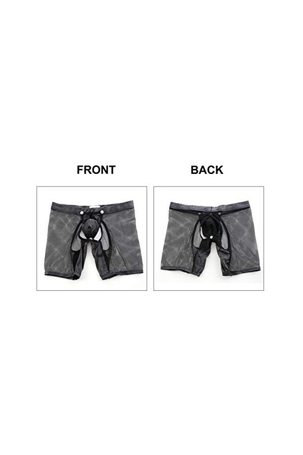FEOYA Boxer Homme Sexy Boxer Transparent en Maille String Homme Sexy Slip Homme Transparent sous-vêtement Sexy Homme XL
