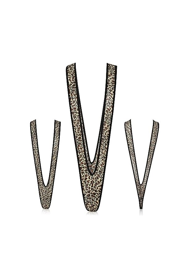 Mankini à String en V Mankini de sous-Vêtements de Cerf Maillot de Bain à String pour Homme Noël Léopard, Classique 