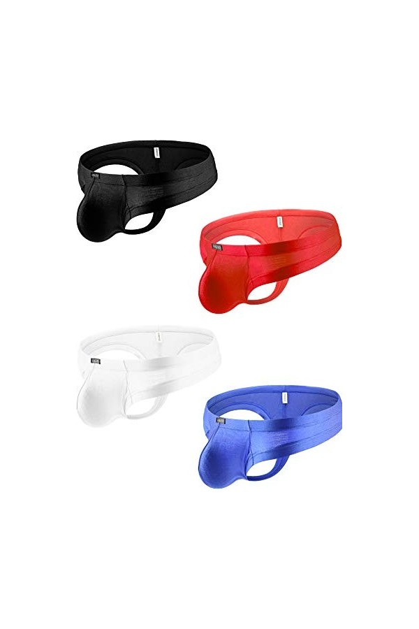 iKingsky String sexy pour homme - Taille basse - Sous-vêtement sexy, Lot de 4, XL