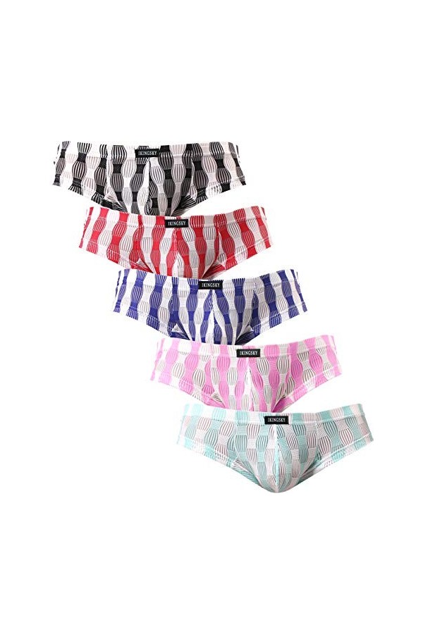iKingsky Cheeky Collants pour homme Taille Aiedrigen Hommes Sous-vêtements String Sexy Renflement Sous-vêtement, Lot de 5, L