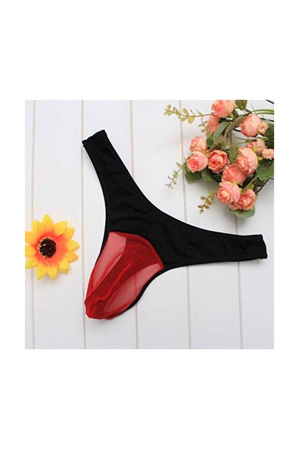 KHUFUZI Lot de 2 strings sexy, en forme de G, pour homme, tanga, sous-vêtements en soie glacée, cadeau pour un ami, 2 couleur