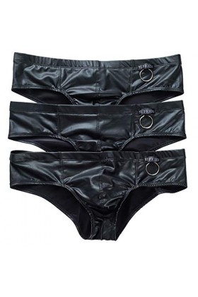 +Homme Slip String Lingerie Noir Cutout Slips Briefs Boxer Shorts Sous-vêtements L, 3-Stück Slips 2 