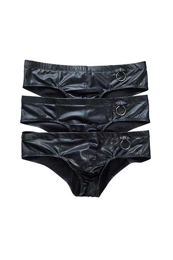 +Homme Slip String Lingerie Noir Cutout Slips Briefs Boxer Shorts Sous-vêtements L, 3-Stück Slips 2 