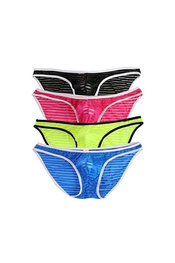 Jungerhouse String Homme Sexy Hot Slips Tangas Thong Bikini Briefs sous-vêtements T-Back avec Bulge Poche XL,G 5pcs 