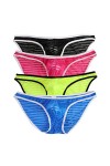 Jungerhouse String Homme Sexy Hot Slips Tangas Thong Bikini Briefs sous-vêtements T-Back avec Bulge Poche XL,G 5pcs 