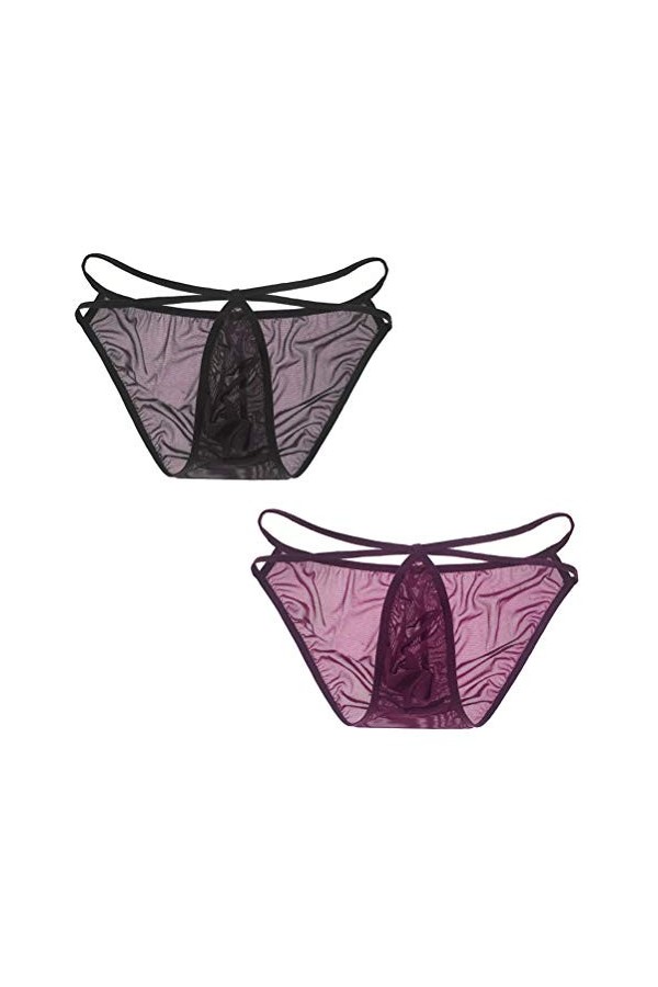 KHUFUZI Lot de 2 strings sexy, en forme de G, pour homme, sous-vêtements adapté comme maillot de bain et comme cadeau pour un