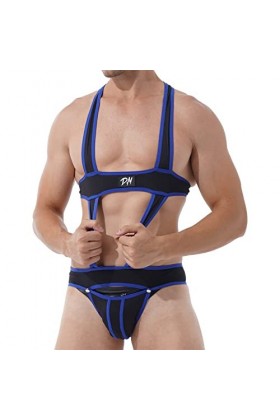 Hommes Sissy String Sexy Pochette À Boucle pour Homme Jockstrap Culotte pour Homme Sexy String Une Pièce Polyester Érot