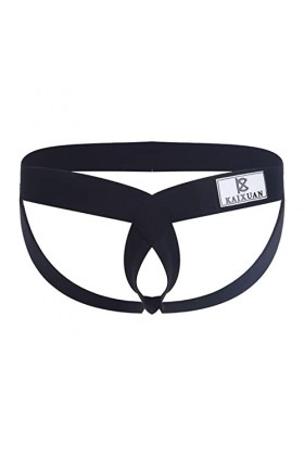 HYQPAI String Sexy pour Hommes, Jockstrap Personnalité String O-Ring Ouvert Avant Taille Basse sous-Vêtements Gay Serré Élast