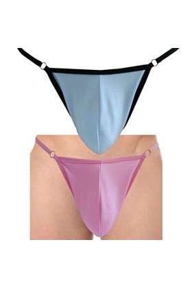 Anzhee String pour homme - String pour homme - Sous-vêtements sexy C - String, Rose + blanc/noir, taille unique