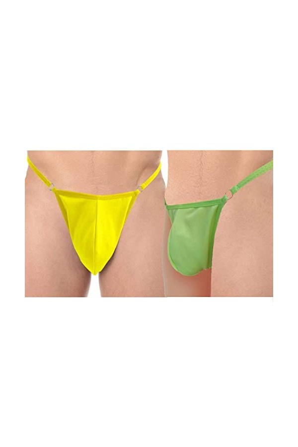 Anzhee String pour homme - String pour homme - Sous-vêtements sexy C - String, Rose + blanc/noir, taille unique