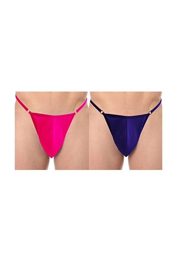 Anzhee String pour homme - String pour homme - Sous-vêtements sexy C - String, Rose + blanc/noir, taille unique