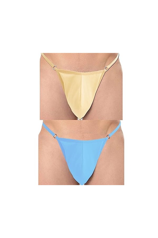 Anzhee String pour homme - String pour homme - Sous-vêtements sexy C - String, Rose + blanc/noir, taille unique