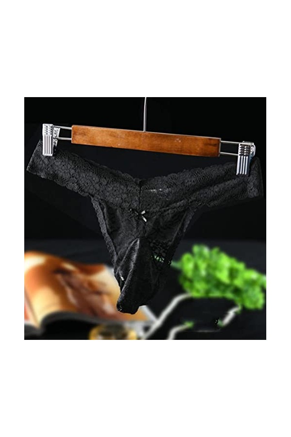 Fnho String Homme Dentelle Sexy,String Homme Coton Doux en Serie,sous-vêtements en Dentelle Southam, String Sexy Respirant Gr