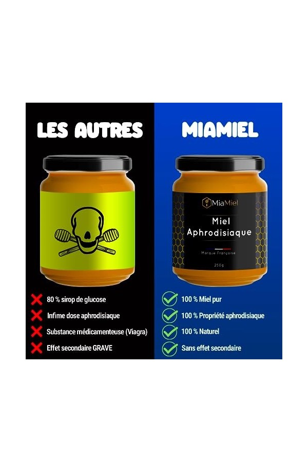 Miel Aphrodisiaque Sexuel Homme et Femme 250G, Miel Sexuel Puissant Homme, Miel Sexuel Femme, Miel de Lavande 100% Pur et Nat