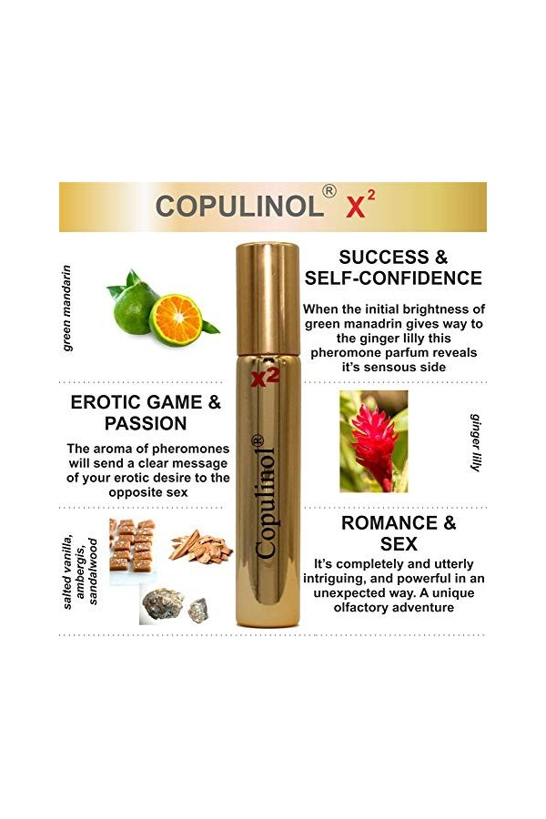 COPULINOL X2 100% Phéromone pour femme roll-on 8ml Le cadeau humain de phéromones pour elle attire les molécules aphrodisiaqu