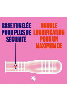Trojan Double Ecstasy, Préservatifs Doublement Lubrifiés et Ultra Nervurés, Latex Haute Qualité - Boîte de 10