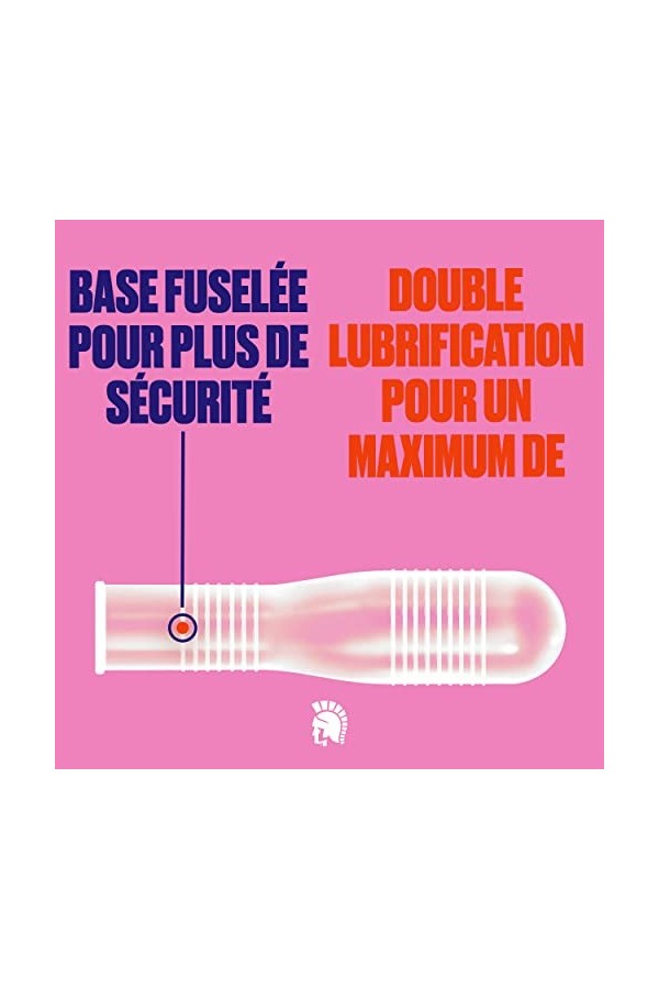 Trojan Double Ecstasy, Préservatifs Doublement Lubrifiés et Ultra Nervurés, Latex Haute Qualité - Boîte de 10