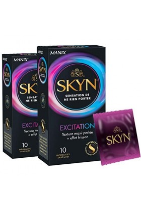 Skyn - Pack 20 Préservatifs Exitation Sans latex Maxi perlé - Effet Frisson