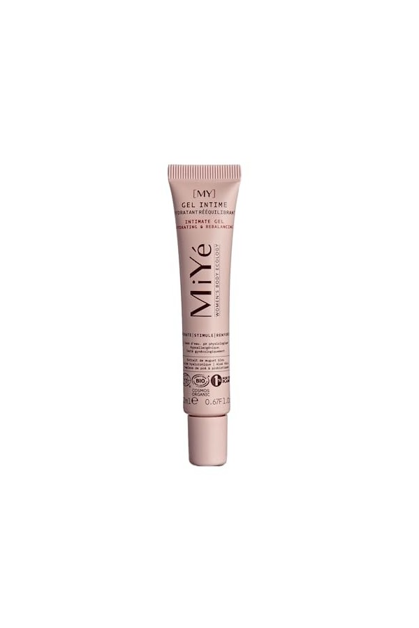 MiYé - Gel intime hydratant et rééquilibrant certifié bio, muguet bleu, acide hyaluronique, aloé vera, complexe de pré biotiq