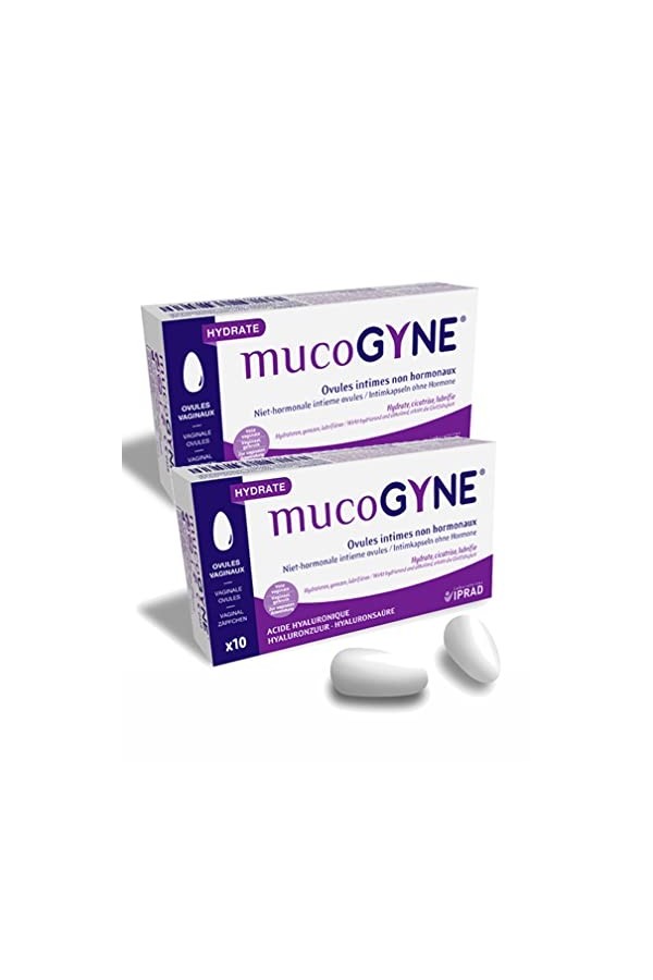 MUCOGYNE OVULES Ovules intimes non hormonaux Boite de 10 Ovules - Lot de 2 Boites