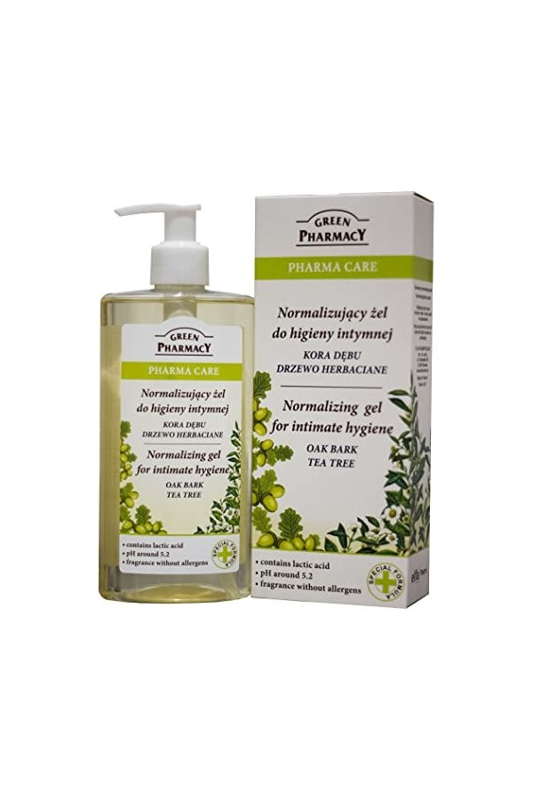Green Pharmacy Natural Intimate Hygiene Normalising Gel Oak Bark Tea Tree 300ml