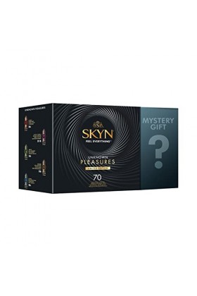 SKYN Lot de 75 Préservatifs: 70x Unknown Pleasure + 5x 5 Senses |Préservatifs Sans Latex pour Homme, Perlé, Aromatisé Cockt