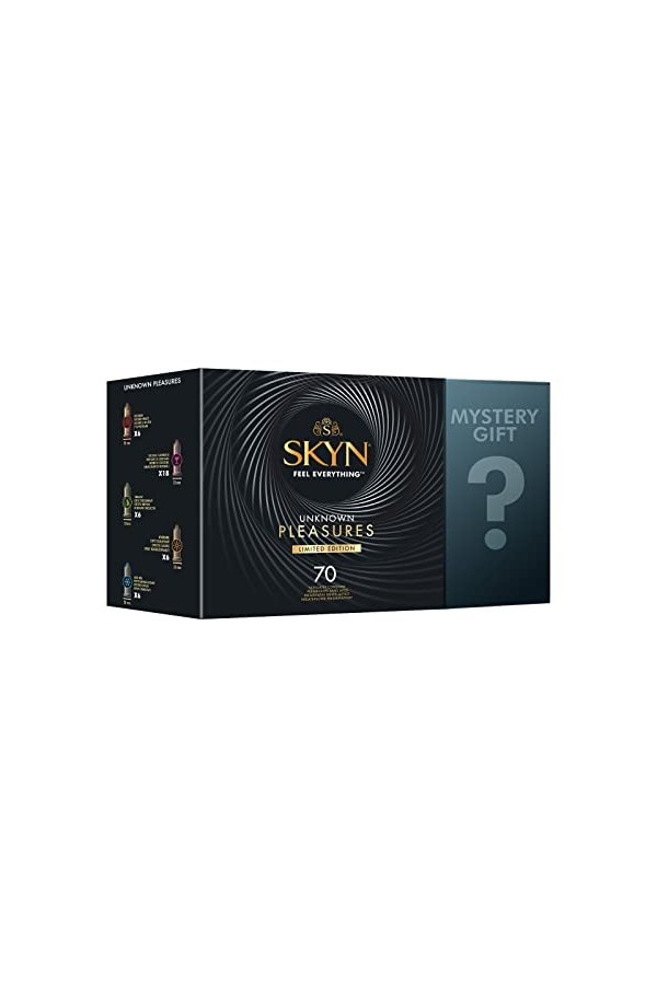 SKYN Lot de 75 Préservatifs: 70x Unknown Pleasure + 5x 5 Senses |Préservatifs Sans Latex pour Homme, Perlé, Aromatisé Cockt