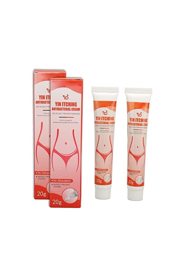 Crème de Traitement des Démangeaisons Vaginales, 20g Fast 2 Pcs Effet Longue Durée Crème pour les Démangeaisons Génitales Res