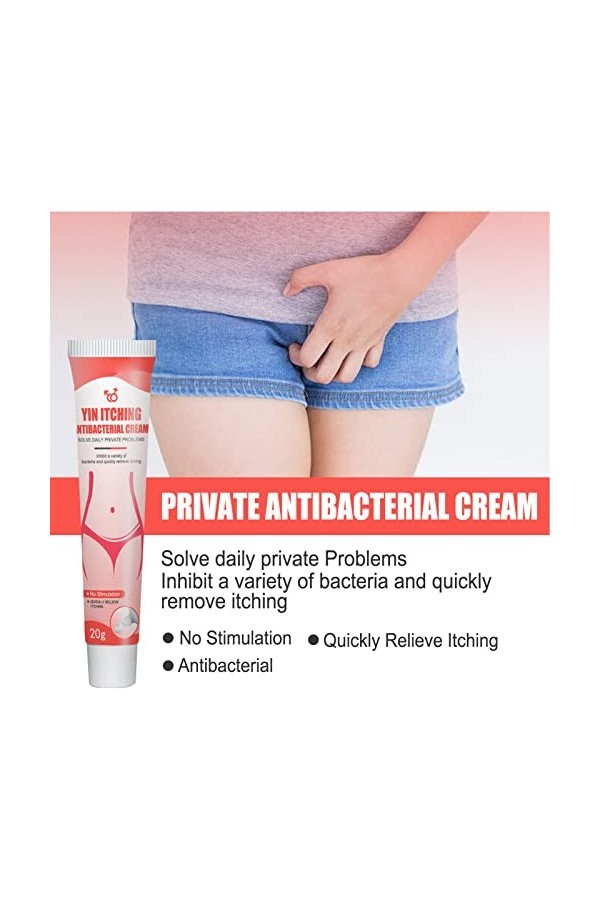 Crème de Traitement des Démangeaisons Vaginales, 20g Fast 2 Pcs Effet Longue Durée Crème pour les Démangeaisons Génitales Res