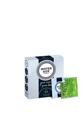 MISTER SIZE Préservatifs Ultra fins Très Fins et Extra Lubrifiés / Préservatifs Hommes Fins à Votre Taille 47 mm, Paquet de