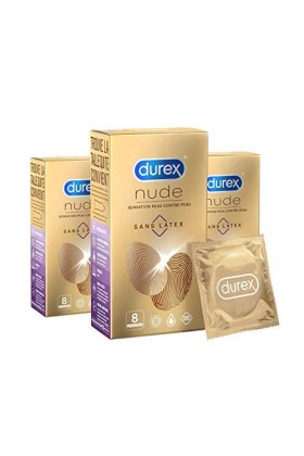 Durex Préservatifs Nude Sans Latex - Sensation Peau contre Peau 24 Préservatifs Nude sans latex 24 Préservatifs 