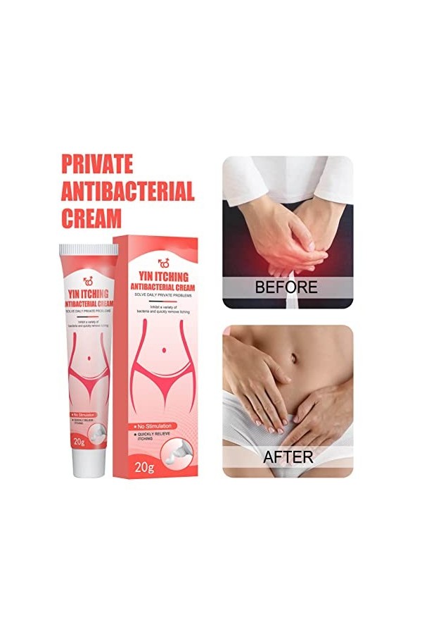 2 Pièces 0.7 Oz Femmes Parties Privées Crème De Soulagement des Démangeaisons Crème De Traitement des Démangeaisons Féminines