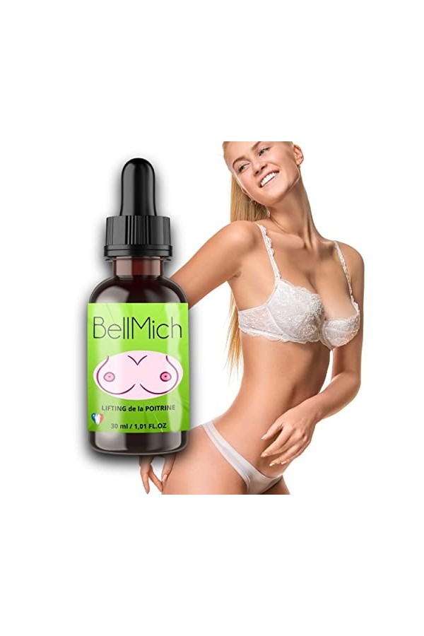 BELLMICH huile LIFTING POITRINE 30ML à utiliser pour GROSSIR, AUGMENTER, RAFFERMIR votre poitrine. Produit naturel de marque