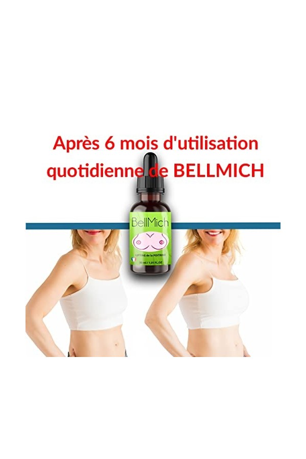 BELLMICH huile LIFTING POITRINE 30ML à utiliser pour GROSSIR, AUGMENTER, RAFFERMIR votre poitrine. Produit naturel de marque