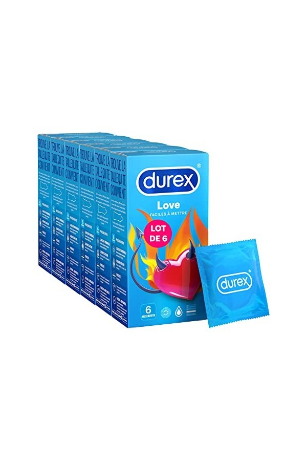 Durex préservatifs Love - 6 Préservatifs 36 Préservatifs