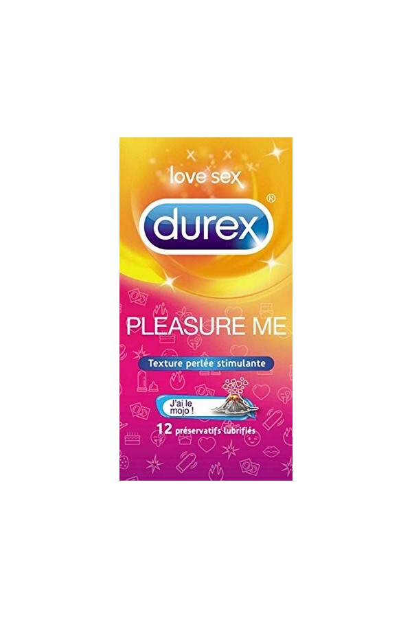 Durex Pleasuremax, préservatifs perlés et nervurés pour un maximum de plaisir à 2 - La blister de 12 préservatifs