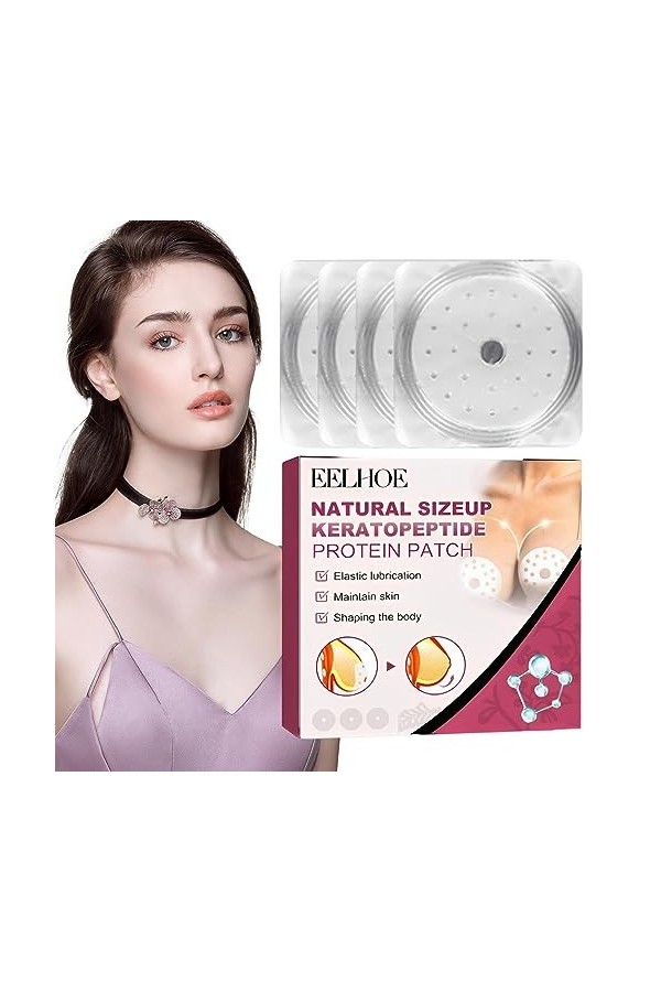 Kirdume Patch Mammaire protéiné - Poitrine Naturel protéine kératopepti,4 pièces Patchs Levage raffermissants pour Les Seins,