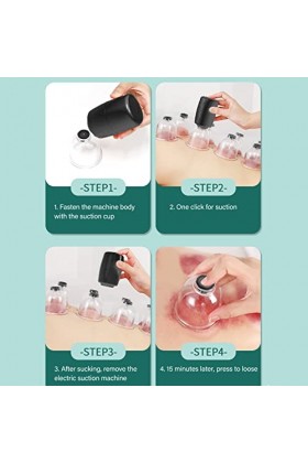 Machine De Ventouses Sous Vide Intelligente, 6 Tasses De Chauffage du Corps, Dragage électrique, Masseur Par Ventouses, Ensem